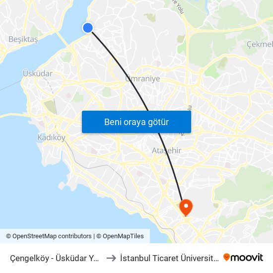 Çengelköy - Üsküdar Yönü to İstanbul Ticaret Üniversitesi map