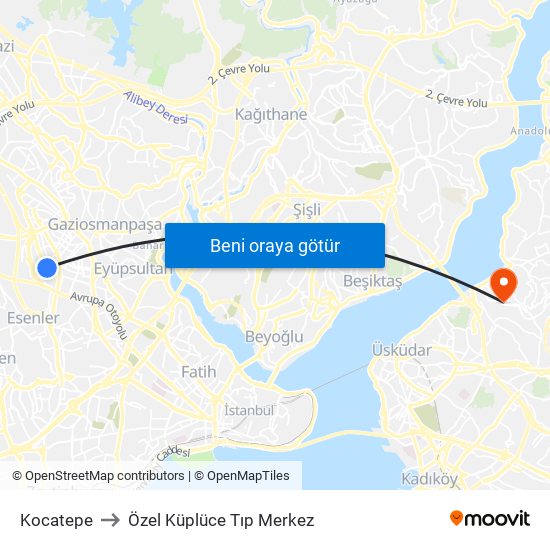 Kocatepe to Özel Küplüce Tıp Merkez map