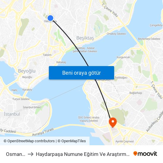 Osmanbey to Haydarpaşa Numune Eğitim Ve Araştırma Hastanesi map