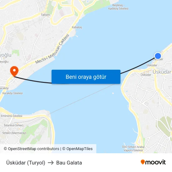 Üsküdar (Turyol) to Bau Galata map