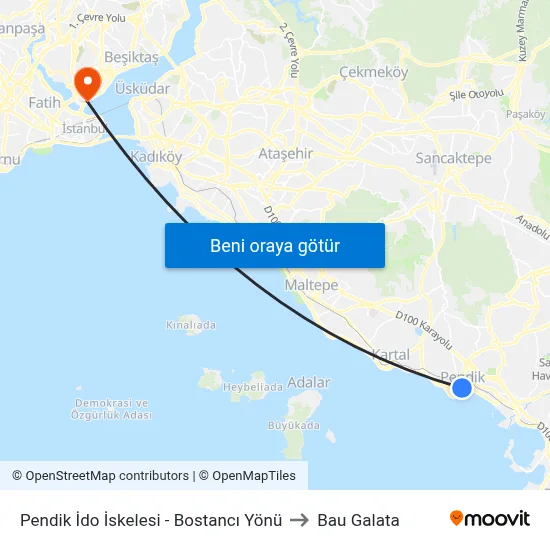Pendik İdo İskelesi - Bostancı Yönü to Bau Galata map