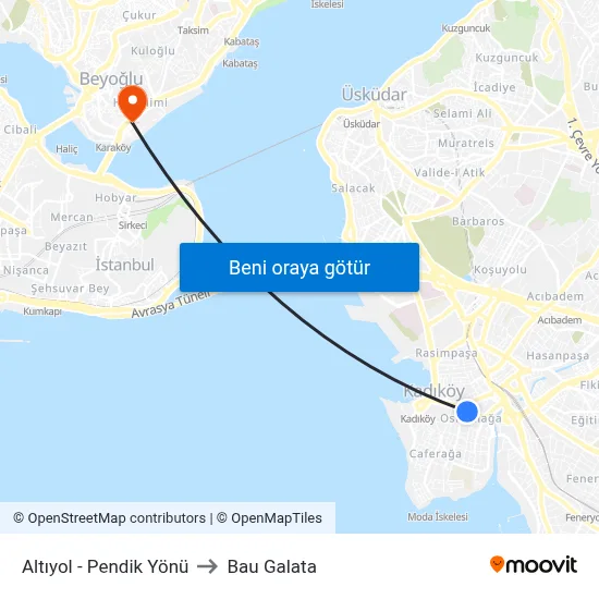 Altıyol - Pendik Yönü to Bau Galata map