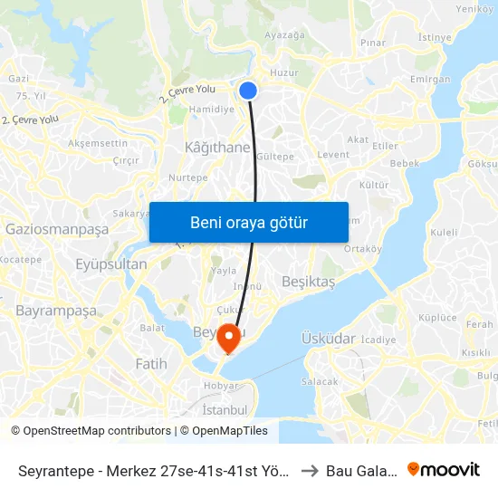 Seyrantepe - Merkez 27se-41s-41st Yönü to Bau Galata map