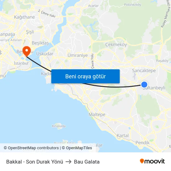 Bakkal - Son Durak Yönü to Bau Galata map