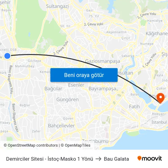 Demirciler Sitesi - İstoç-Masko 1 Yönü to Bau Galata map