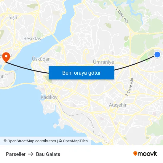 Parseller to Bau Galata map