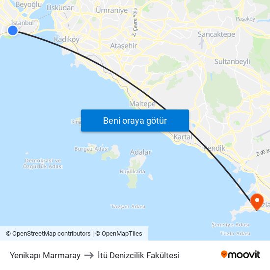 Yenikapı Marmaray to İtü Denizcilik Fakültesi map