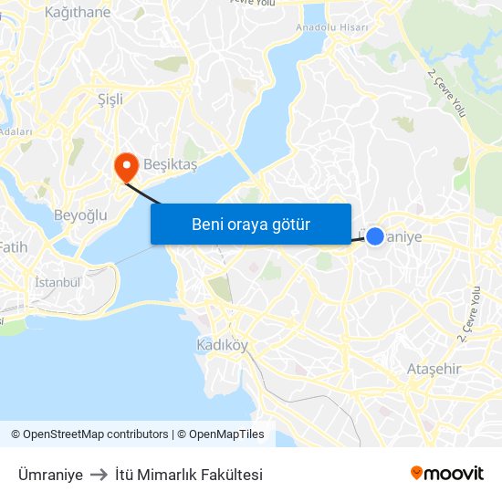 Ümraniye to İtü Mimarlık Fakültesi map