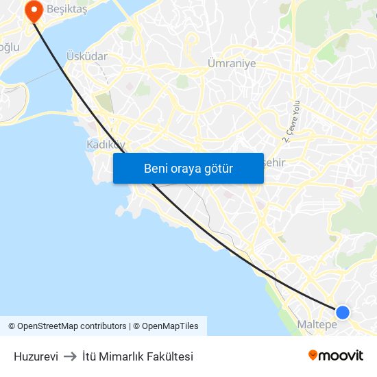 Huzurevi to İtü Mimarlık Fakültesi map