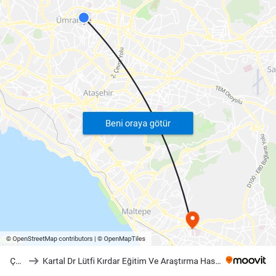 Çarşı to Kartal Dr Lütfi Kırdar Eğitim Ve Araştırma Hastane Poliklinikleri map