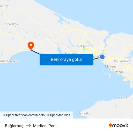 Bağlarbaşı to Medical Park map