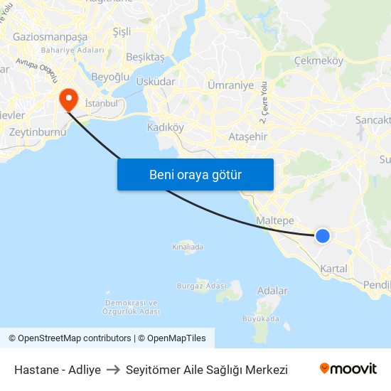 Hastane - Adliye to Seyitömer Aile Sağlığı Merkezi map