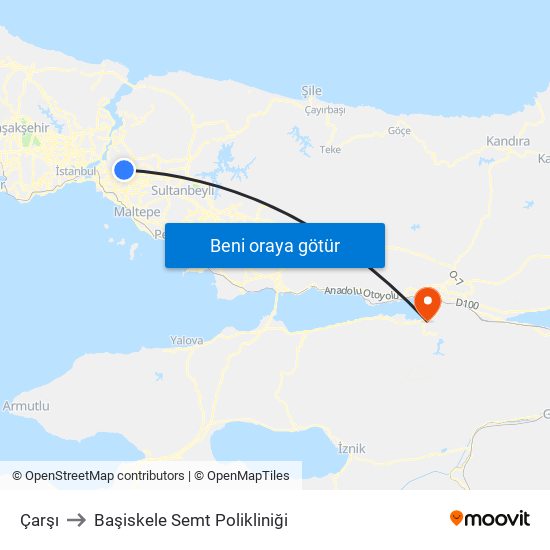 Çarşı to Başiskele Semt Polikliniği map