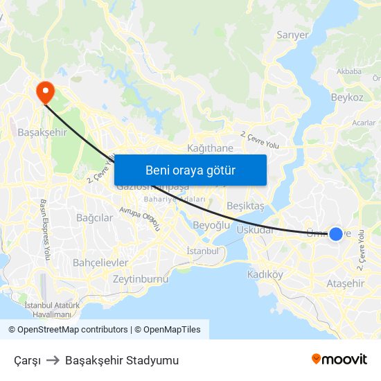 Çarşı to Başakşehir Stadyumu map