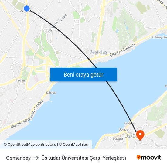Osmanbey to Üsküdar Üniversitesi Çarşı Yerleşkesi map