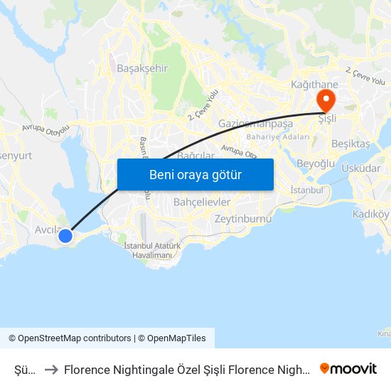 Şükrübey to Florence Nightingale Özel Şişli Florence Nightingale Hastanesi Anonim Şirket Helikopter Pisti map