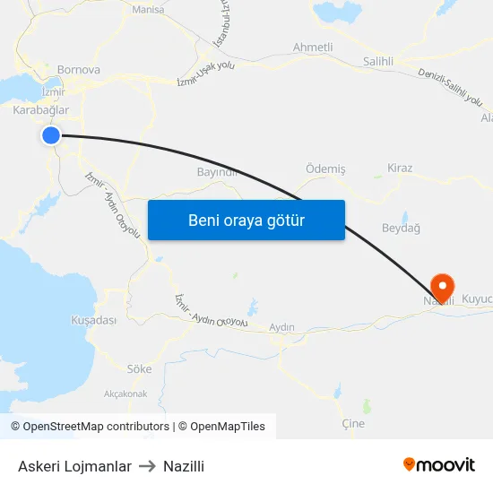 Askeri Lojmanlar to Nazilli map