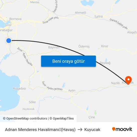 Adnan Menderes Havalimanı✈(Havaş) to Kuyucak map