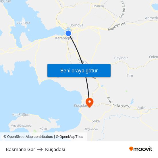 Basmane Gar to Kuşadası map