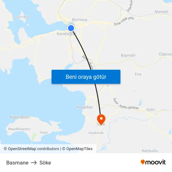 Basmane to Söke map