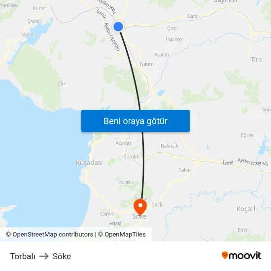 Torbalı to Söke map