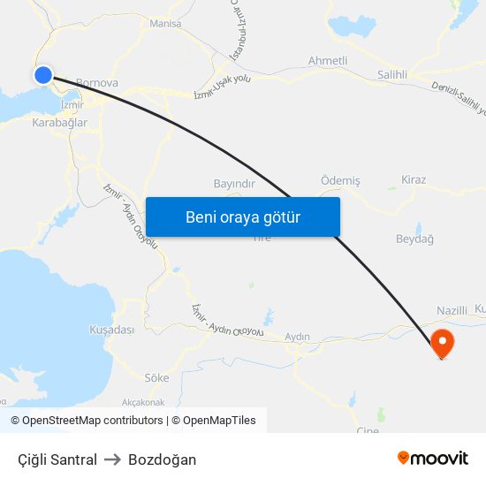Çiğli Santral to Bozdoğan map