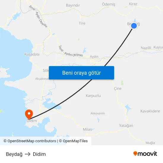 Beydağ to Didim map
