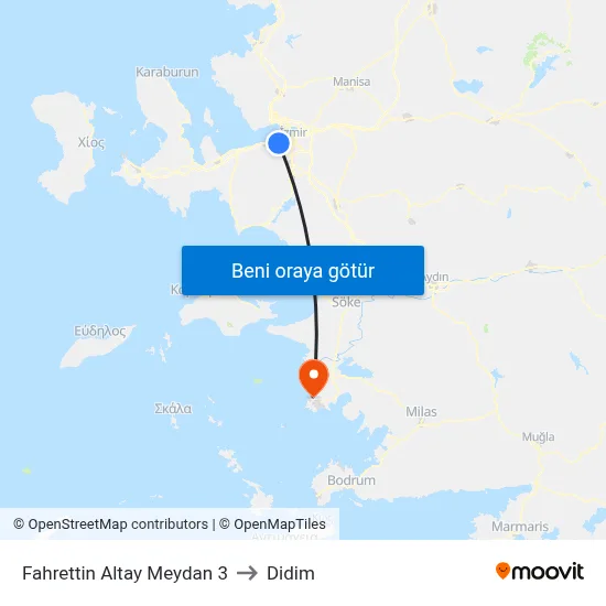 Fahrettin Altay Meydan 3 to Didim map