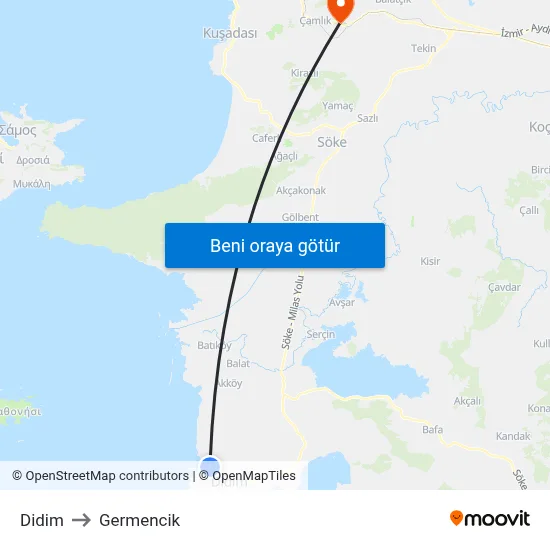 Didim to Germencik map