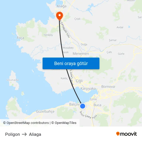 Poligon to Aliaga map