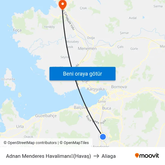 Adnan Menderes Havalimanı✈(Havaş) to Aliaga map
