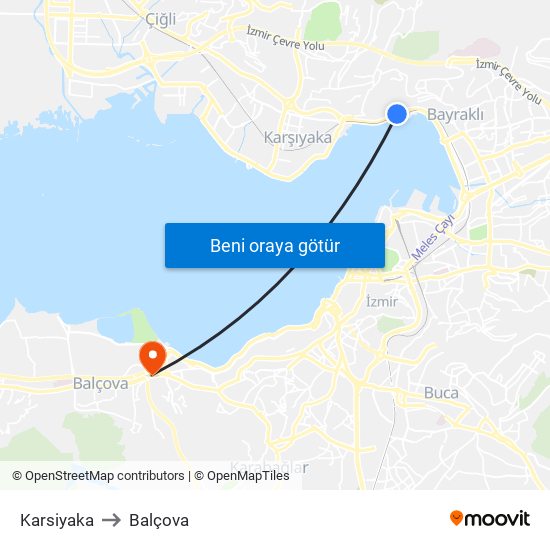 Karsiyaka to Balçova map