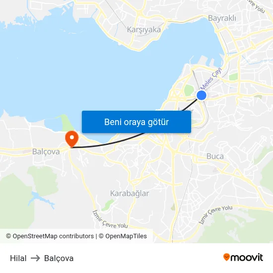 Hilal to Balçova map