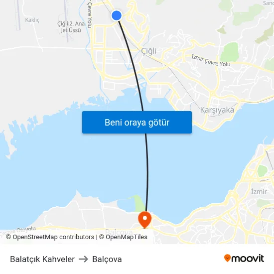 Balatçık Kahveler to Balçova map