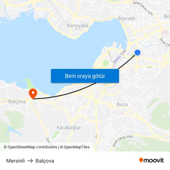 Mersinli to Balçova map