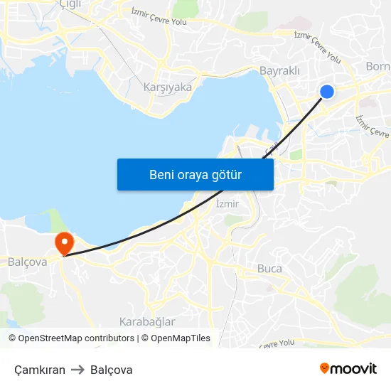 Çamkıran to Balçova map