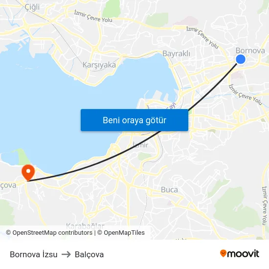 Bornova İzsu to Balçova map