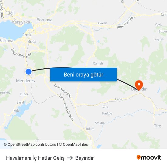 Havalimanı İç Hatlar Geliş to Bayindir map