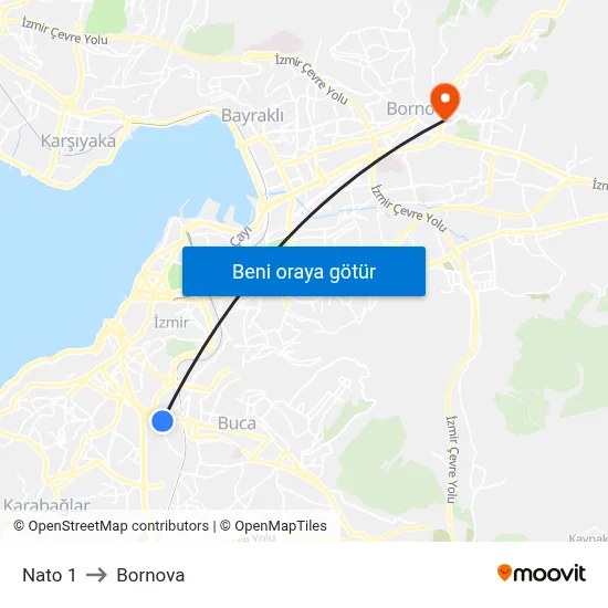 Nato 1 to Bornova map