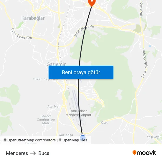 Menderes to Buca map