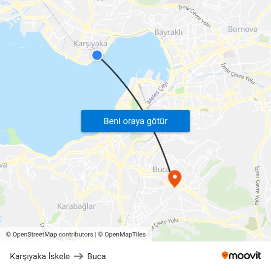 Karşıyaka İskele to Buca map