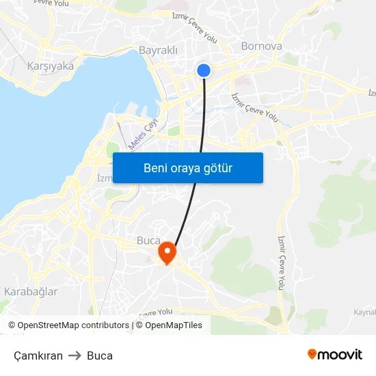 Çamkıran to Buca map