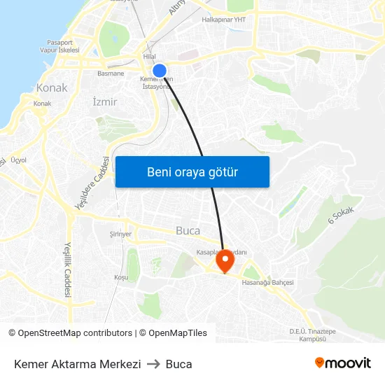 Kemer Aktarma Merkezi to Buca map