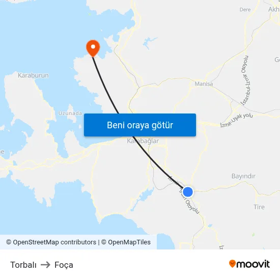 Torbalı to Foça map