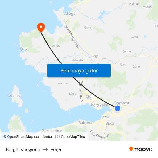 Bölge İstasyonu to Foça map