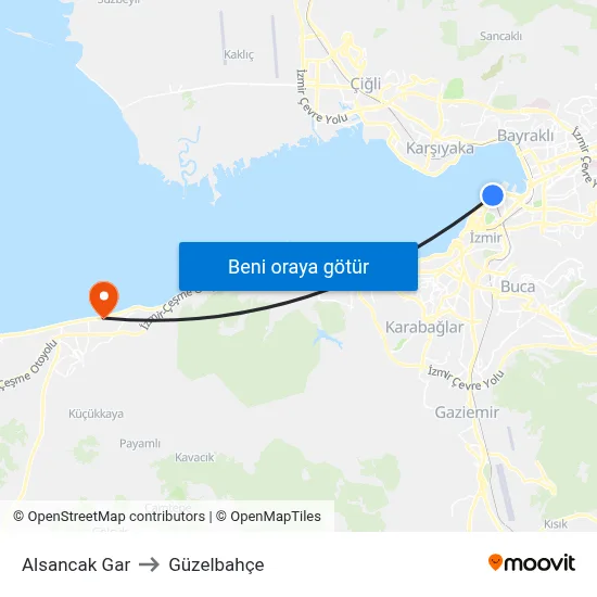 Alsancak Gar to Güzelbahçe map