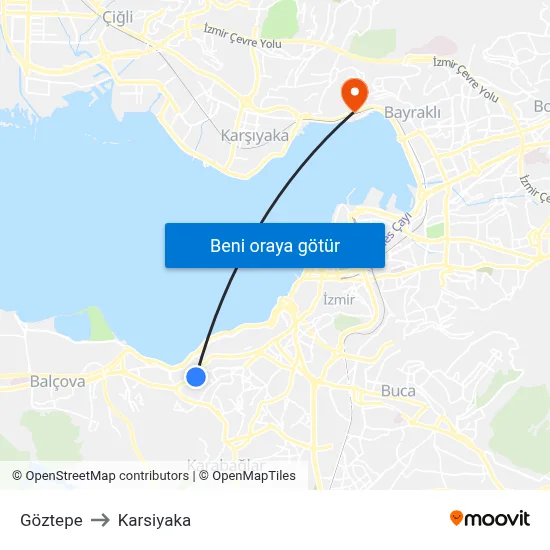 Göztepe to Karsiyaka map