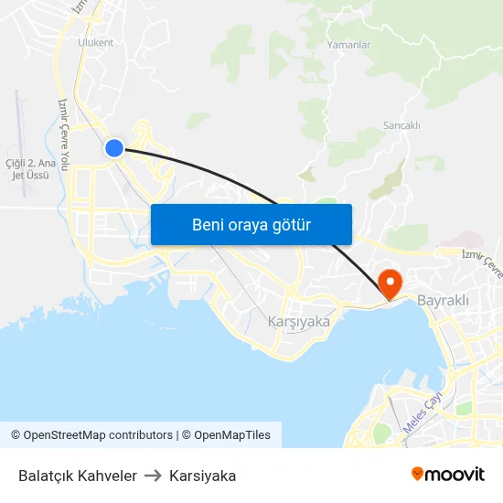 Balatçık Kahveler to Karsiyaka map