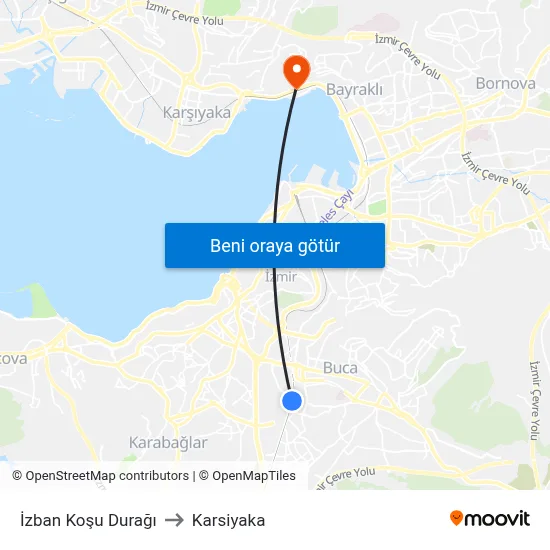 İzban Koşu Durağı to Karsiyaka map