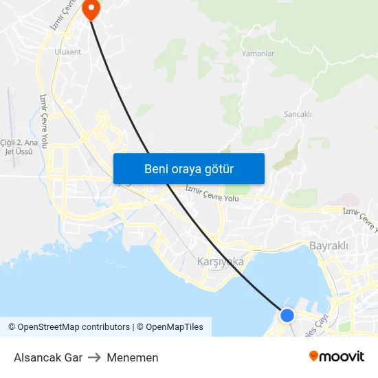 Alsancak Gar to Menemen map